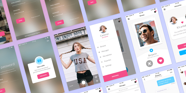 Hooked – dating mobile app UI kit