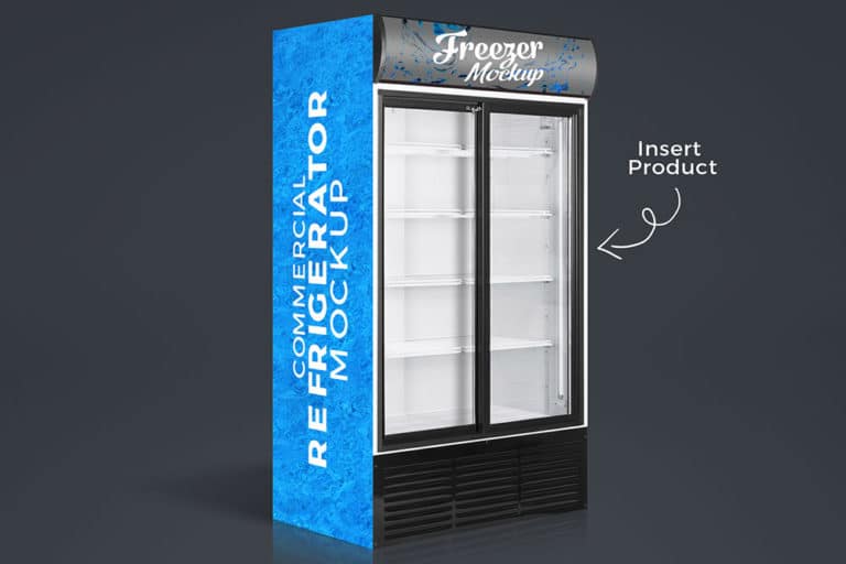 Download Download Free Commercial Refrigerator Mockup in PSD