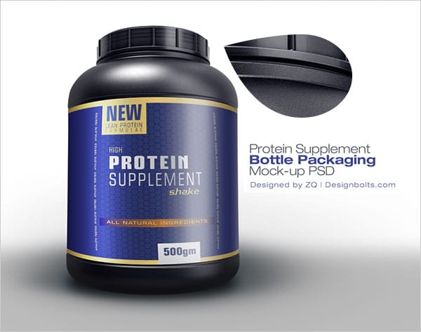 Download Free Protein Powder Supplement Mockup in PSD - DesignHooks