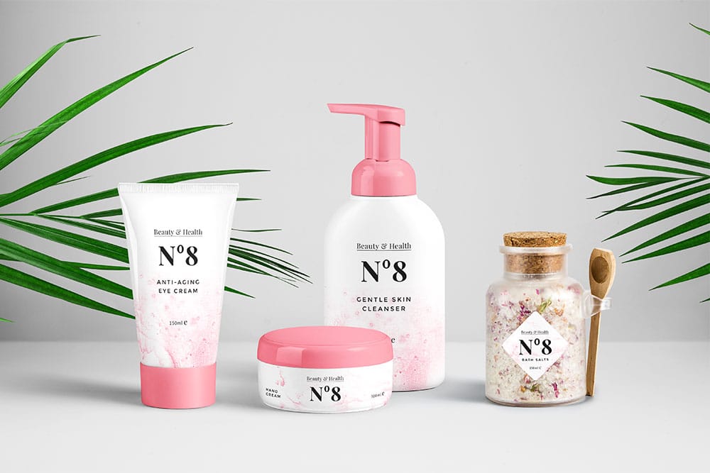 Free Cosmetics Packaging PSD Mockup for Beauty Products Design