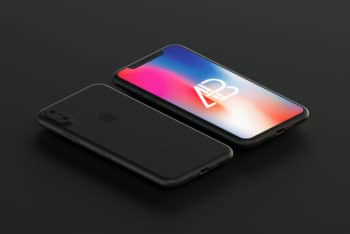 Free Black iPhone X PSD Mockup For iOS Apps
