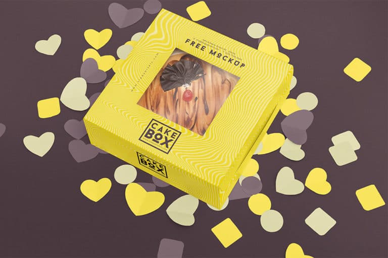 Download Download this Free Cake Box Mockup For an Attractive Cake Packaging