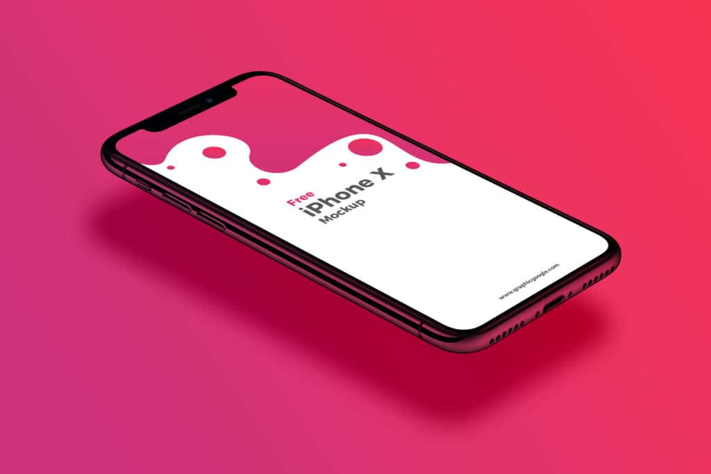 Download Gorgeous Floating Free iPhone X Mockup for iOS Apps