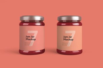 Pink Glass Jam Jar Free Mockup