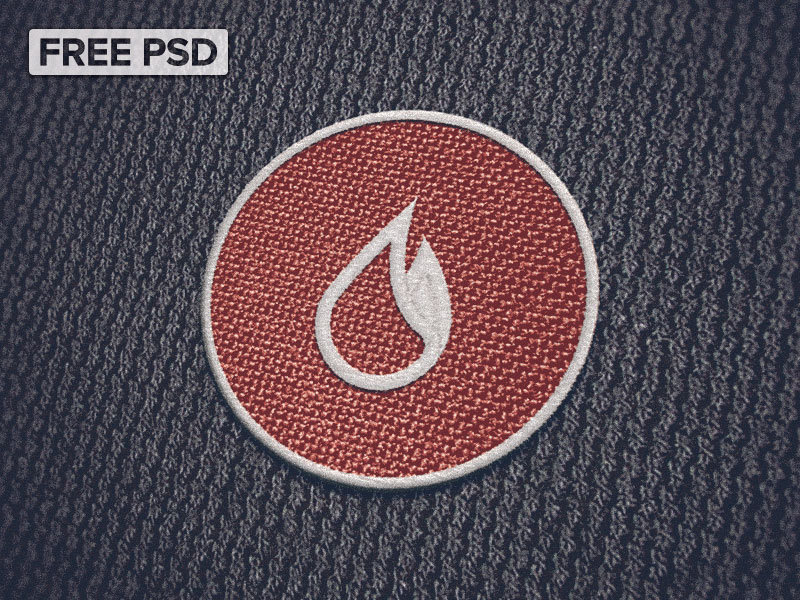 embroidered patch mockup Embroidered effect logo mockup by themockupfactory