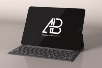 Black iPad Plus Keyboard Mockup Freebie