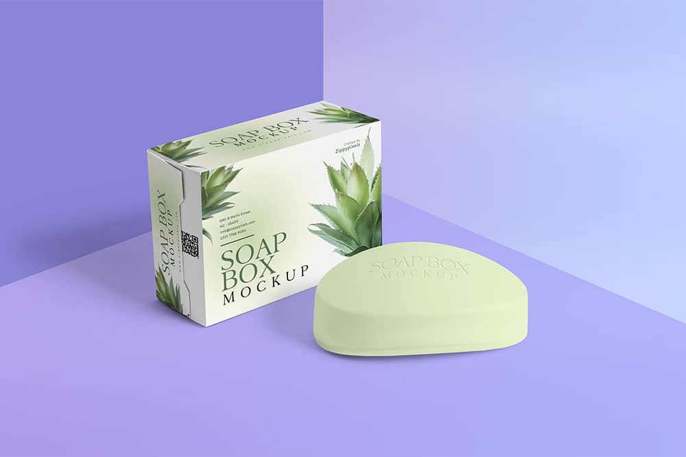 Free Download Soap and Packaging Box Mockup -Designhooks