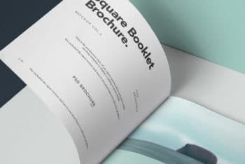 Square Shaped Booklet Brochure PSD Mockup with Easily Editable Features