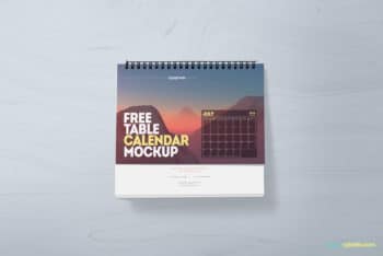 Free Table Calendar Mockup in PSD