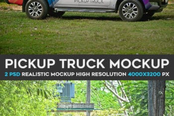 Free Customizable Pickup Truck Mockup