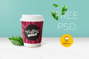 Covered Coffee Cup PSD Mockup Available For Free