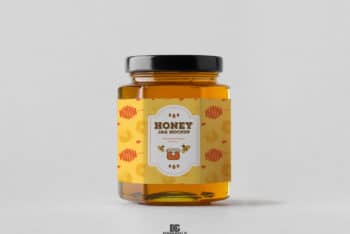 Free Honey Jar PSD Mockup For Realistic Presentation Creation