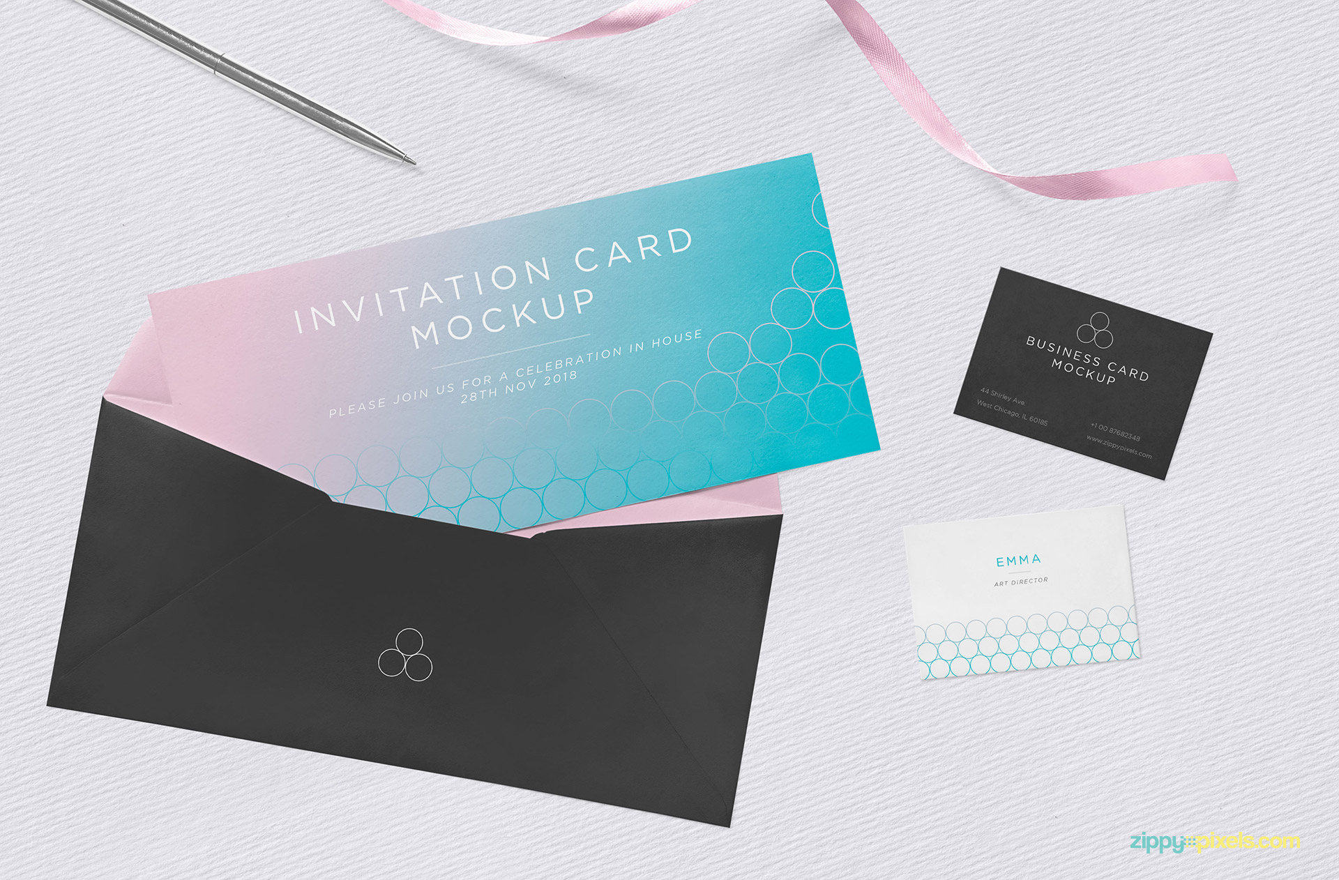 Download Free Stylish Invitation Mockup in PSD - DesignHooks