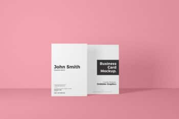 Vertically Placed Free Business Card PSD Mockup