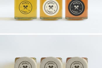 Customizable Honey Jars PSD Mockup Freebie