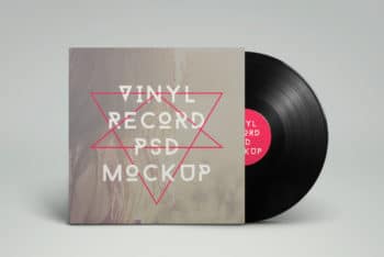 Vinyl Record Plus Case Mockup Freebie