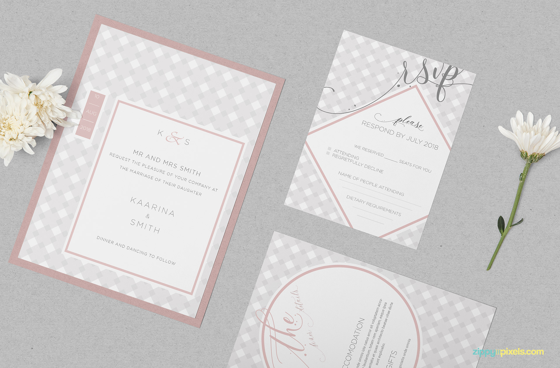 Download Wedding Invitation Card PSD Mockup Download Free - DesignHooks PSD Mockup Templates