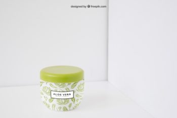 Free Aloe Vera Cream Mockup in PSD