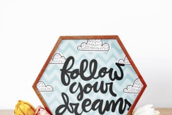 Free Hexagonal Frame Mockup in PSD