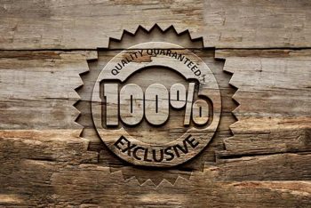 Engraved Wood Logo MockUp