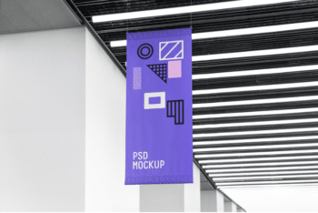 Flag PSD Mockup for Photorealistic Branding Presentation