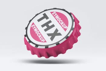 Free Bottle Crown Cap Mockup