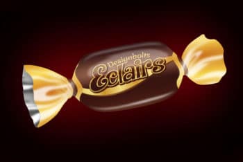 Free Candy Wrapper Mockup in PSD