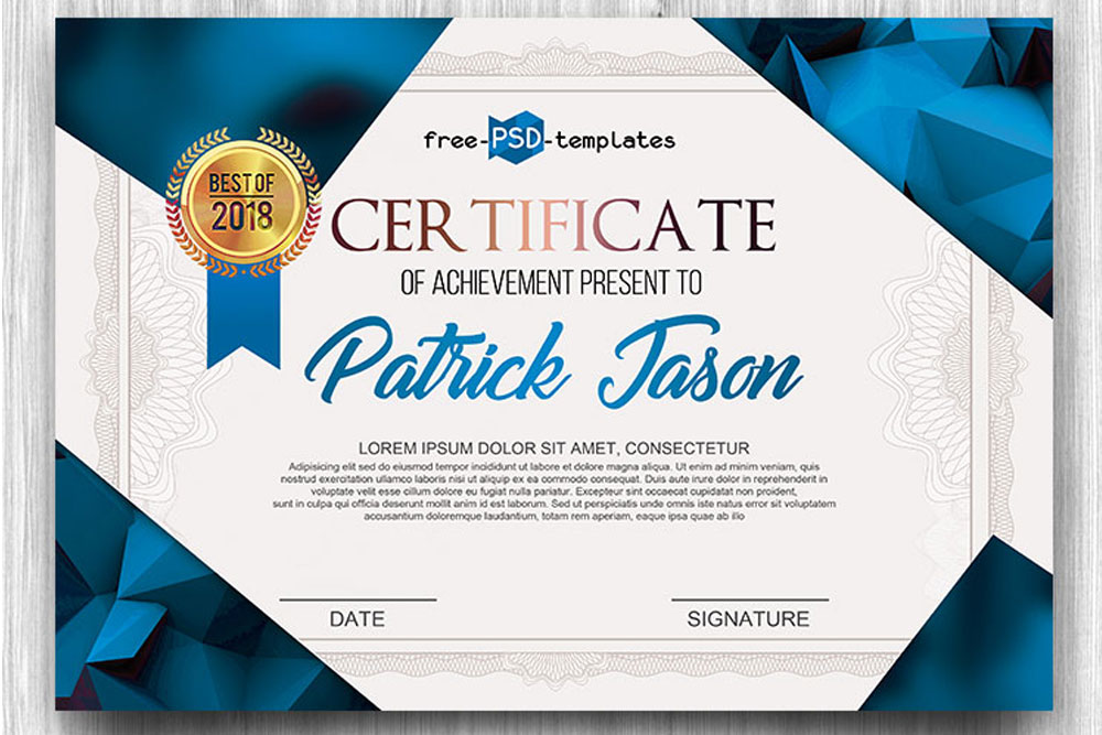 Download This Free Certificate PSD Template Designhooks