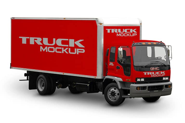 Free Download Delivery Truck Mockup in PSD - Designhooks