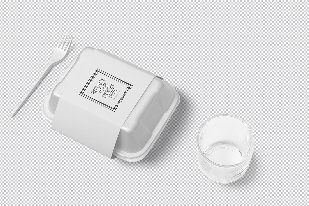 free disposable food packaging mockup