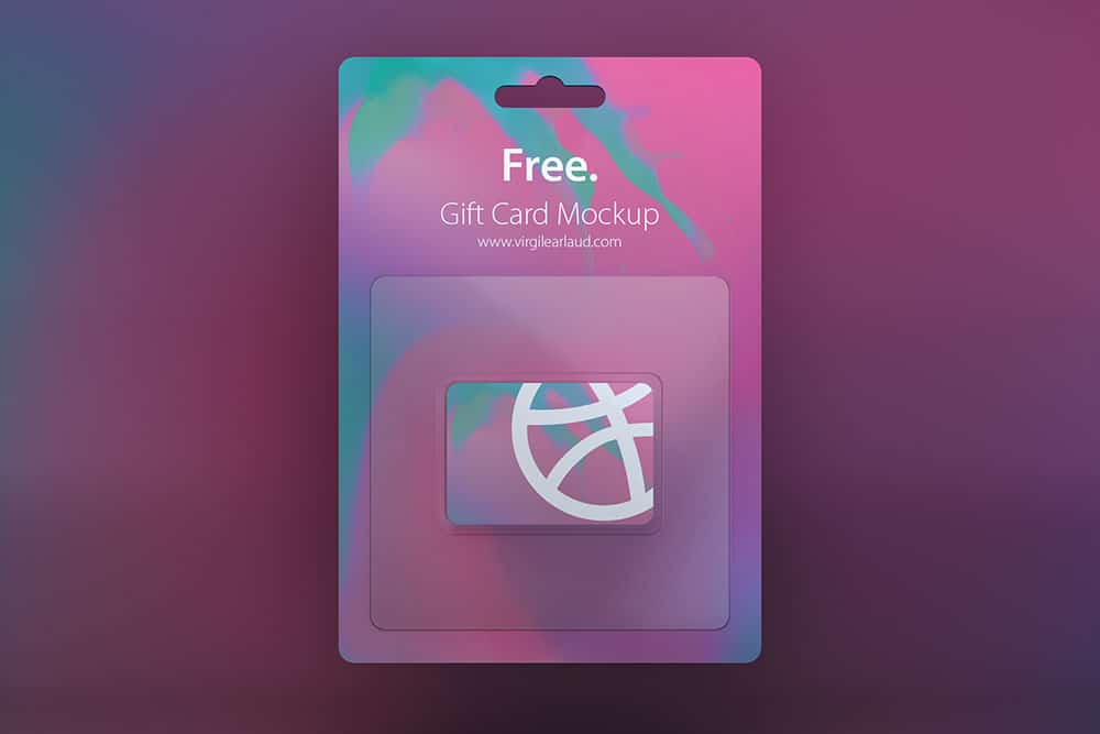 free gift card psd mockup
