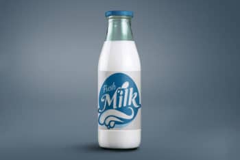 Free Milk Bottle Packaging Mockup in PSD