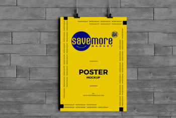 Download This Free Hanging Poster Mockup in PSD - Designhooks