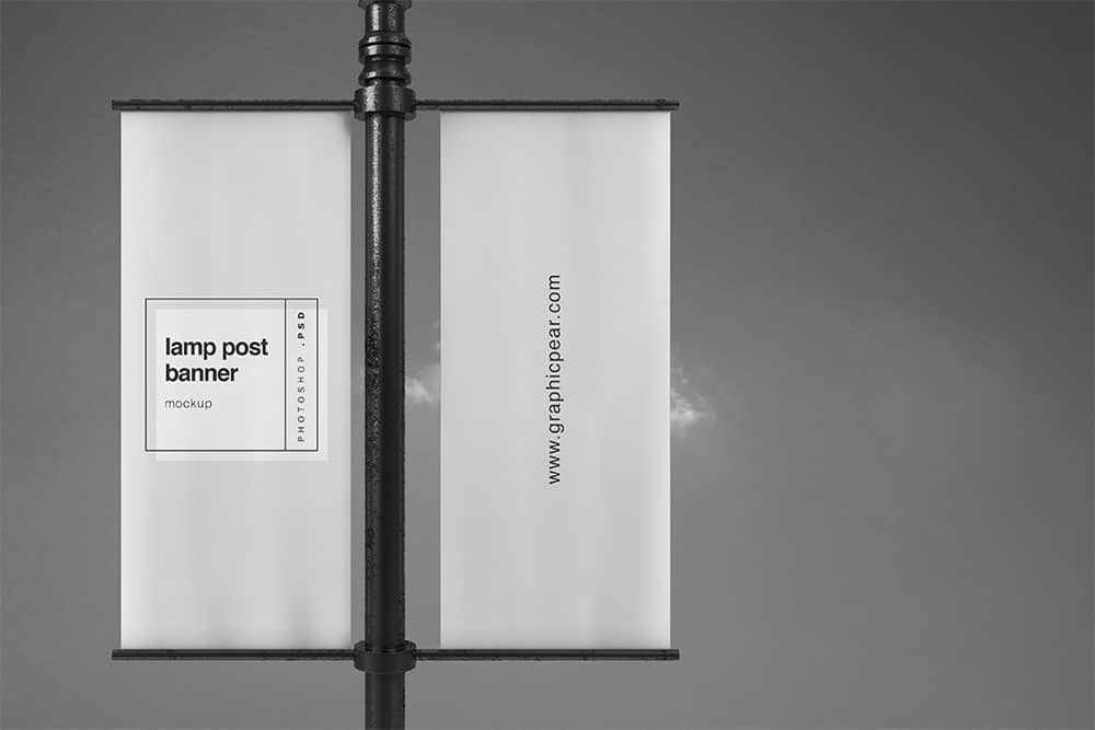 Download Free Lamp Post Banner Mockup in PSD - DesignHooks