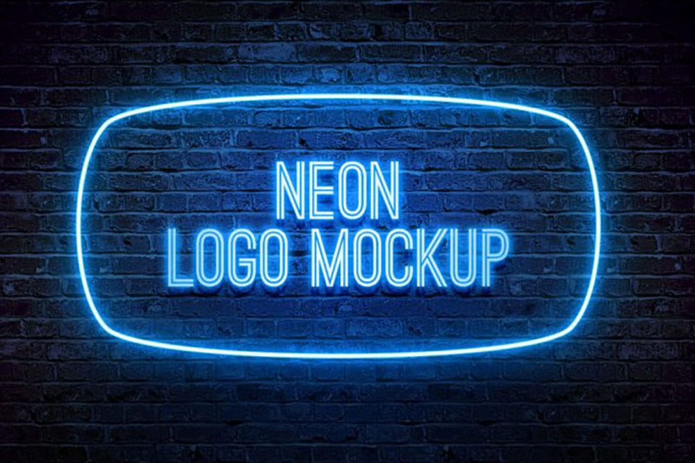 free neon mockup