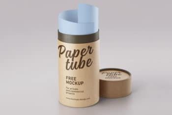 Free Paper Tube PSD Mockup
