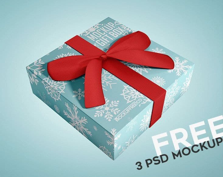 Download Gift Box Psd Mockup With Ribbon Design Designhooks