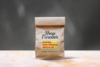 Realistic Paper Pouch Mockup for Packaging