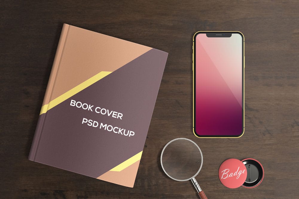 smartphone and book cover mockup