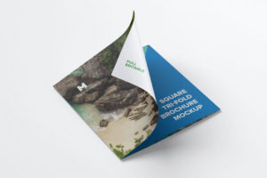 Free Download Trifold Square Brochure Mockup in PSD - Designhooks
