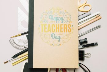 Free Customizable Teachers Day Mockup in PSD