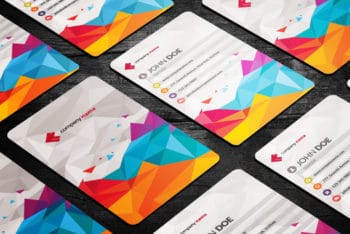 Colorful Visiting Card PSD Mockup