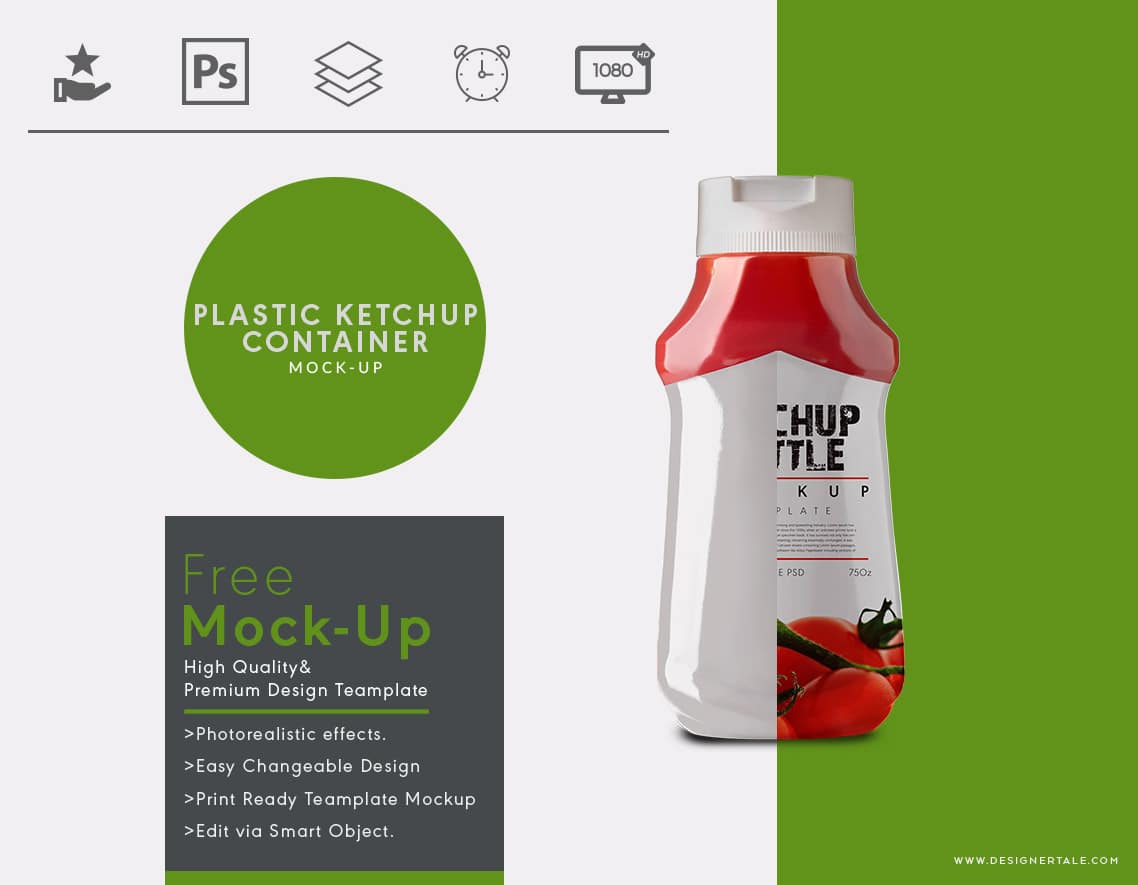 Download Free Plastic Ketchup Container Mockup in PSD - DesignHooks