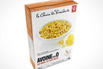 Free Cereal Box Design Mockup in PSD