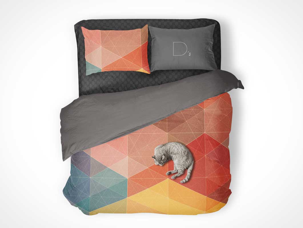 Download Free Comfortable Bed Linen Mockup In Psd Designhooks