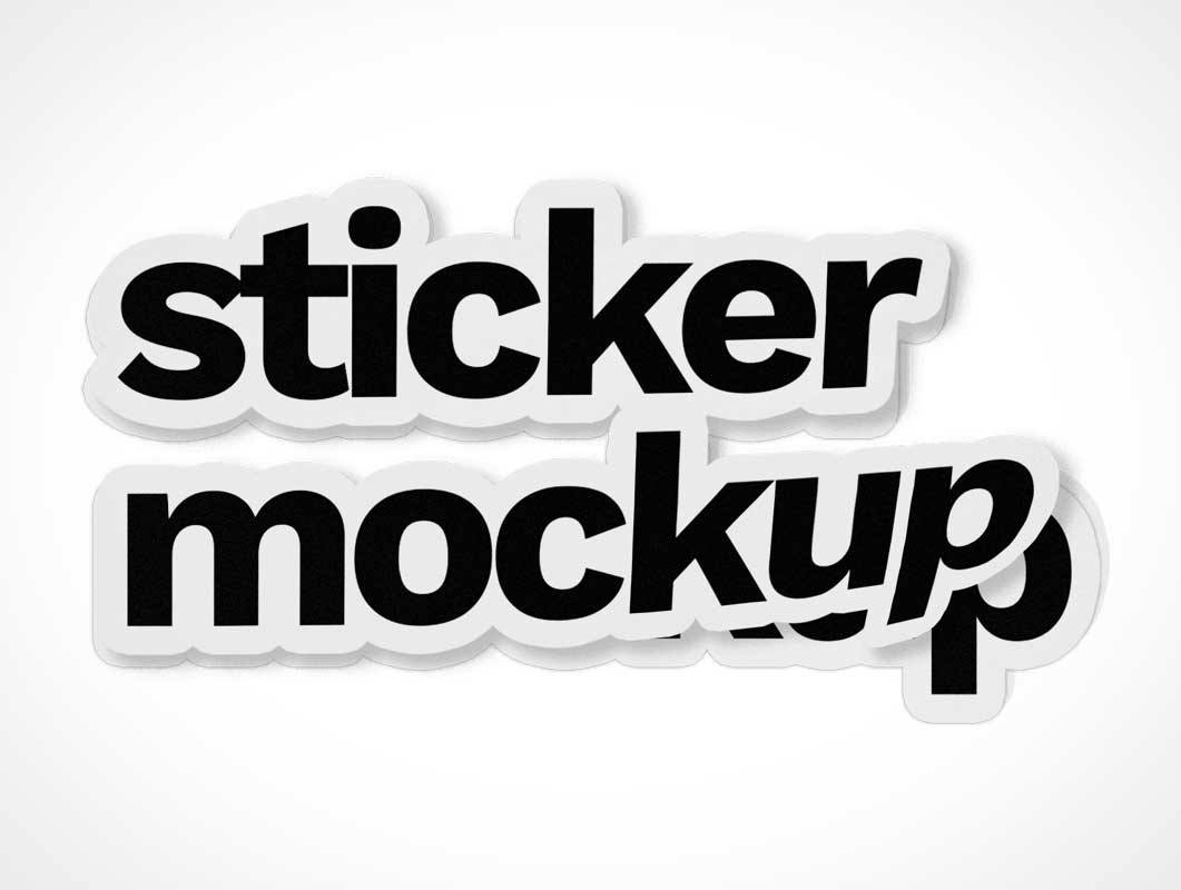 Free Word Sticker Design Mockup in PSD DesignHooks