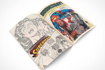 Free Awesome Comic Book Spread Mockup