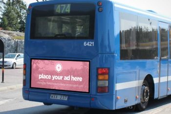 Free Rear City Bus Billboard Mockup