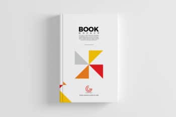 Colorful Book Cover PSD Mockup With Elegant Design