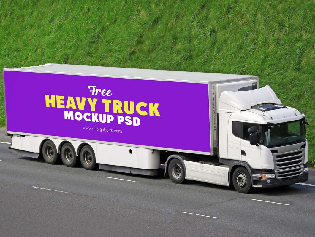 Download Free Heavy Duty Transport Truck Mockup - DesignHooks